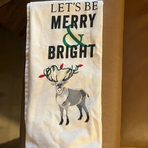 CHRISTMAS DISH TOWEL LETS BE MERRY & BRIGHT